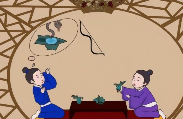 Chinese idiom – 杯弓蛇影 bēi gōng shé yǐng