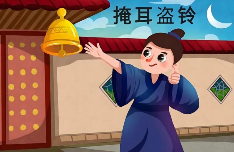 Chinese idiom – 掩耳盗铃 yǎn ěr dào líng