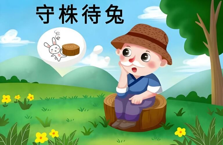 Chinese idiom – 守株待兔 shǒu zhū dài tù