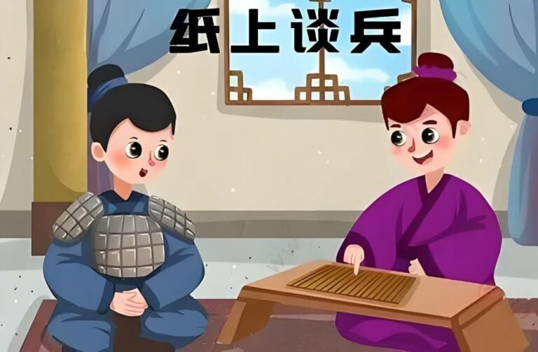 Chinese idiom – 纸上谈兵 zhǐ shàng tán bīng