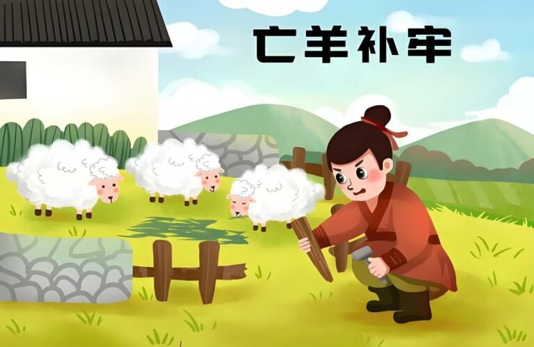 Chinese idiom – 亡羊补牢 wáng yáng bǔ láo